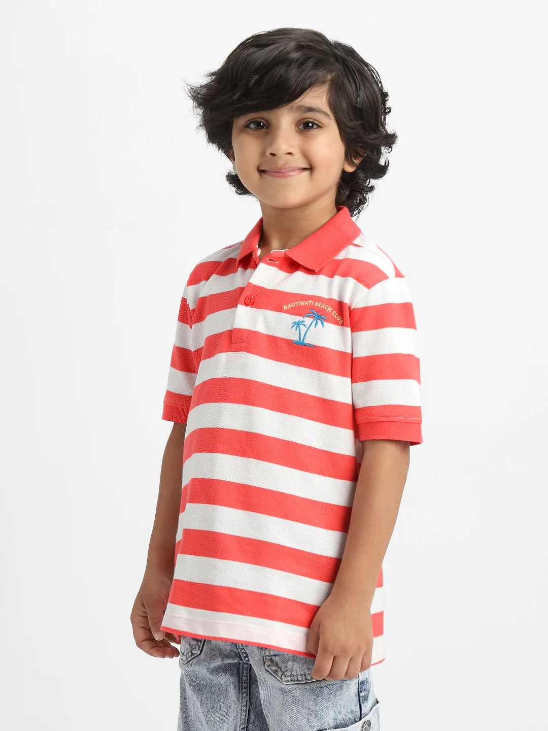 Striped Polo T-Shirt Image